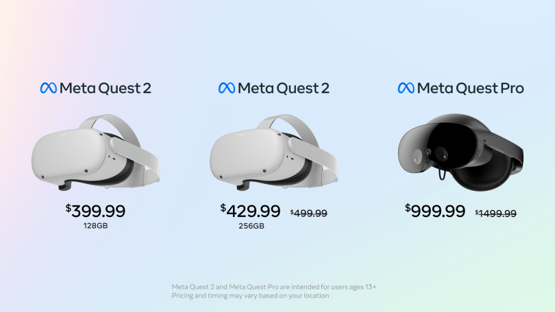 Meta Quest 2 & Quest Pro VR Headsets Get Price Cuts