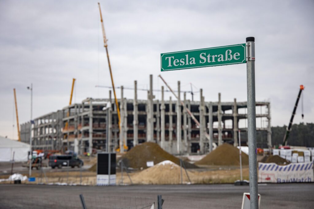 Construction site of the Tesla Gigafactory in Gruenheide north of Berlin, Germany on December 6, 2021.