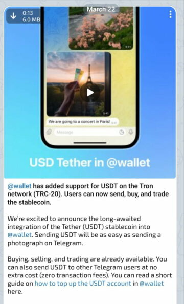 Telegram Now Allows Users to Send and Receive USDT Through Chats