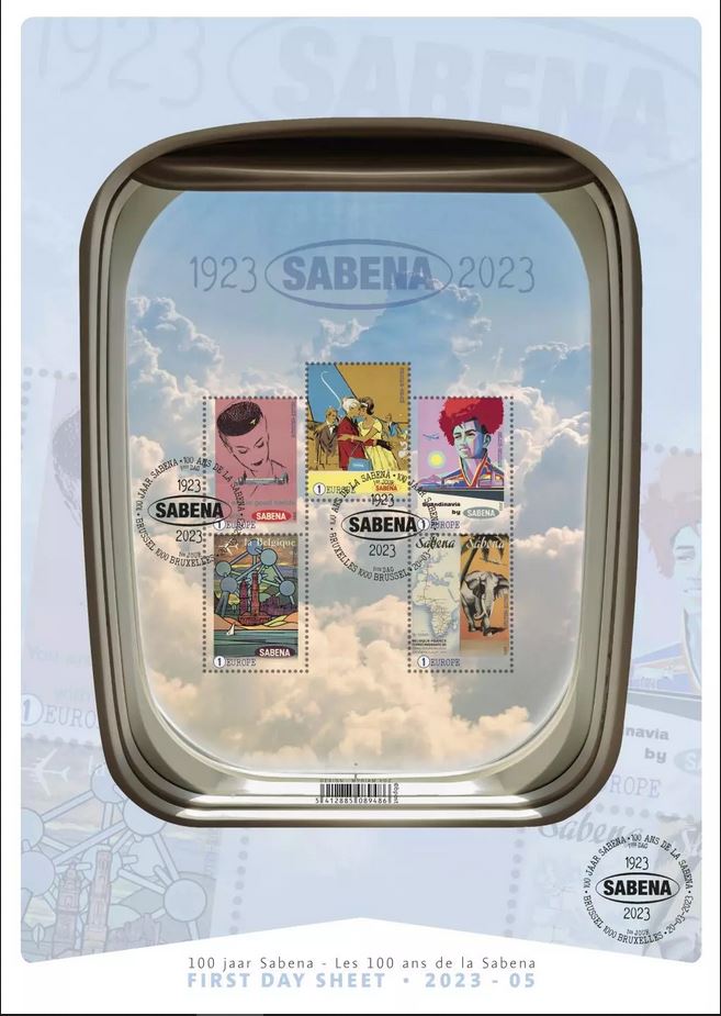 Belçika Postası, SABENA'nın 5. kuruluş yıldönümünü kutlamak için 100 yeni pul basıyor