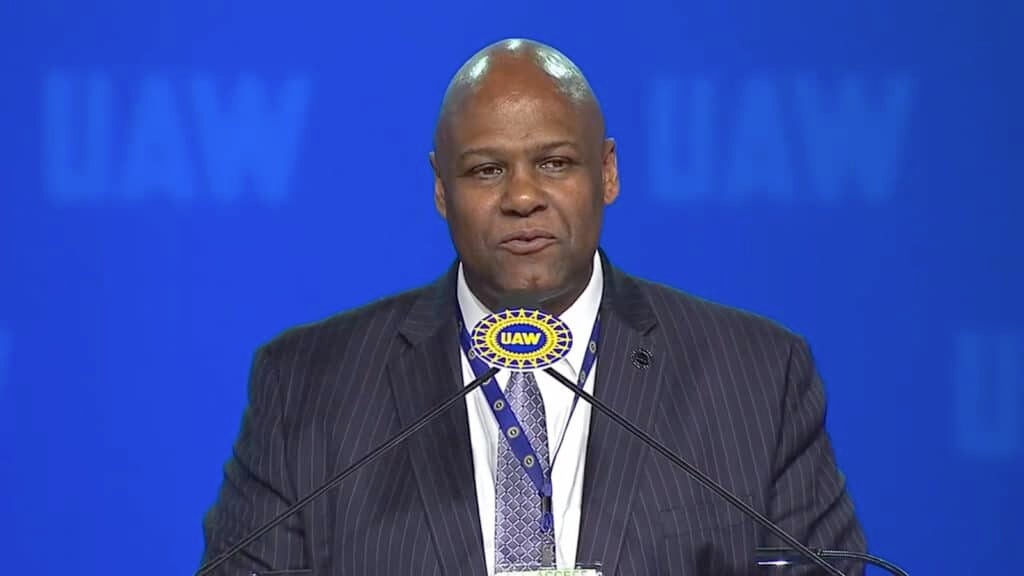 UAW President Curry op 38e conventie