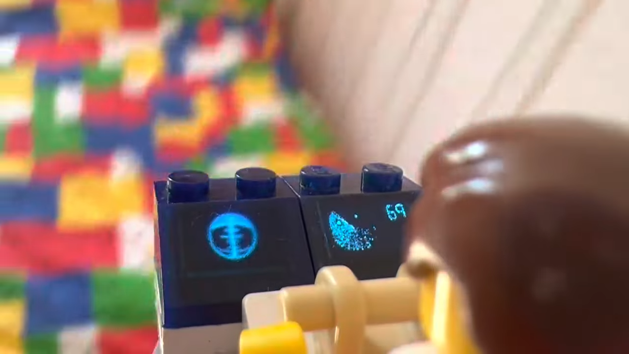 Εργαζόμενος τεχνητός ορίζοντας ενσωματωμένος σε ένα τούβλο Lego
