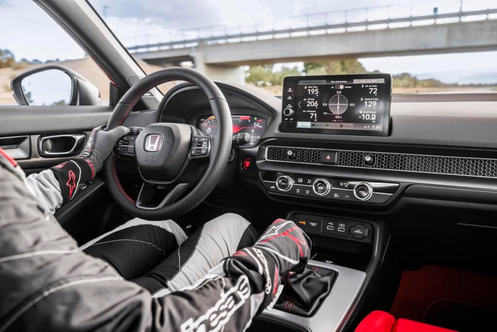 2023 Honda Civic Type R cockpit with driver REL