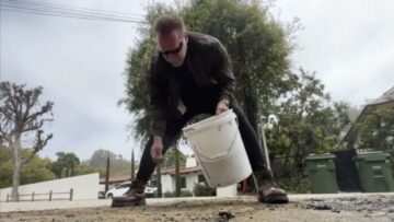 City: Schwarzenegger repaired an intentional utility trench, not a pothole