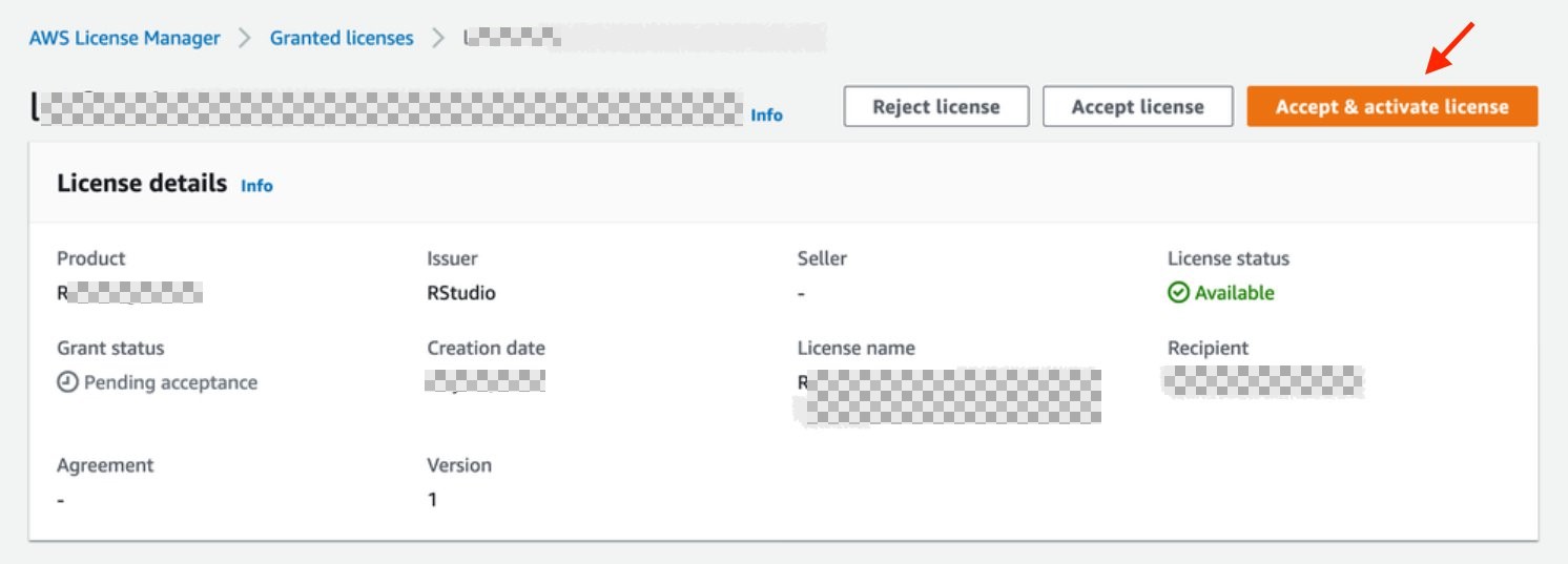 Fig 7: AWS License Manager console with License details