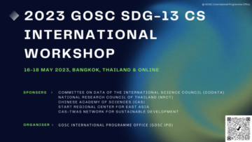 Tilmelding åben: GOSC SDG-13 CS Workshop, 16.-18. maj 2023, Bangkok, Thailand