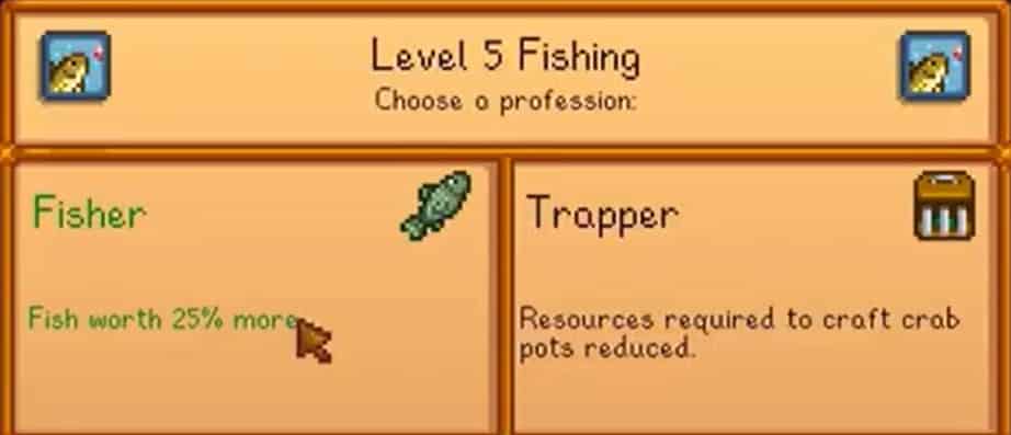 stardew valley fisher or trapper
