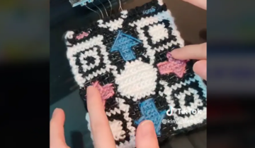 This crochet DDR mat is cute and functional #CircuitPlayground