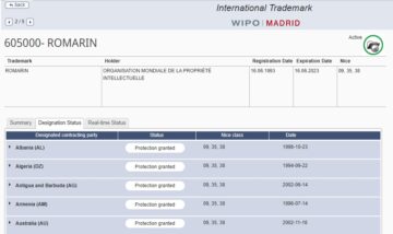 A new helpful feature of the WIPO’s eMadrid trademark database