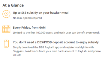 DBS PayLah! Utilizatorii au răscumpărat peste 1 milion de subvenții pentru masă în mai puțin de 3 luni