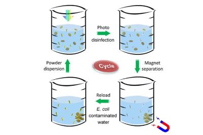 توليد بيروكسيد الهيدروجين لتطهير المياه باستخدام محفز يعمل بالطاقة الشمسية