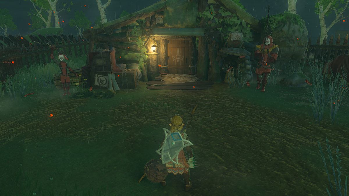Link stands right before the door to the hideout in Zelda: Tears of the Kingdom