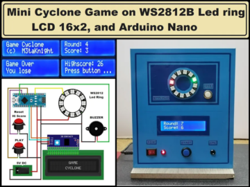 لعبة Mini Cyclone على WS2812 LED Ring وArduino Nano