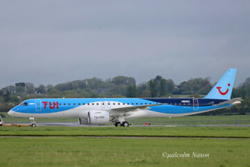TUI fly Belgium pozdravlja prvi Embraer E195-E2 na bruseljskem letališču