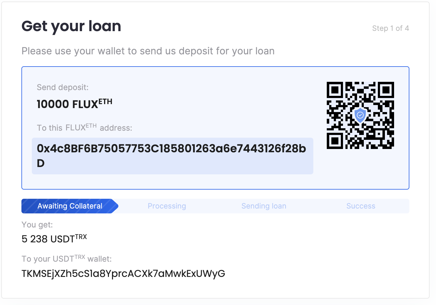 Flux crypto loans