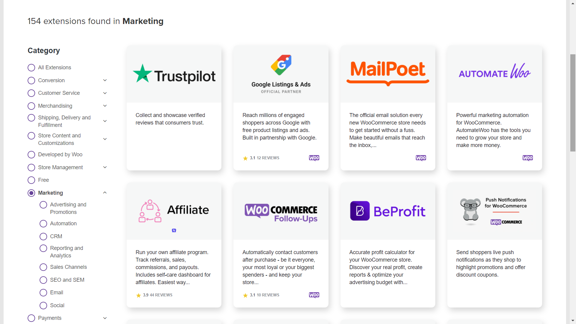 WooCommerce Marketing Extensions