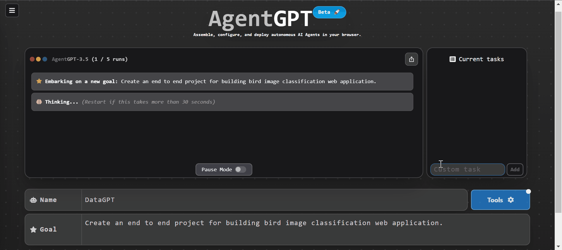 AgentGPT: Avtonomni agenti AI v vašem brskalniku