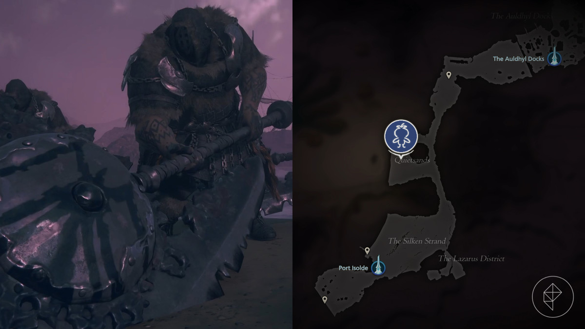 Mageth Brothers hunt location on the map of Rosaria in Final Fantasy 16.