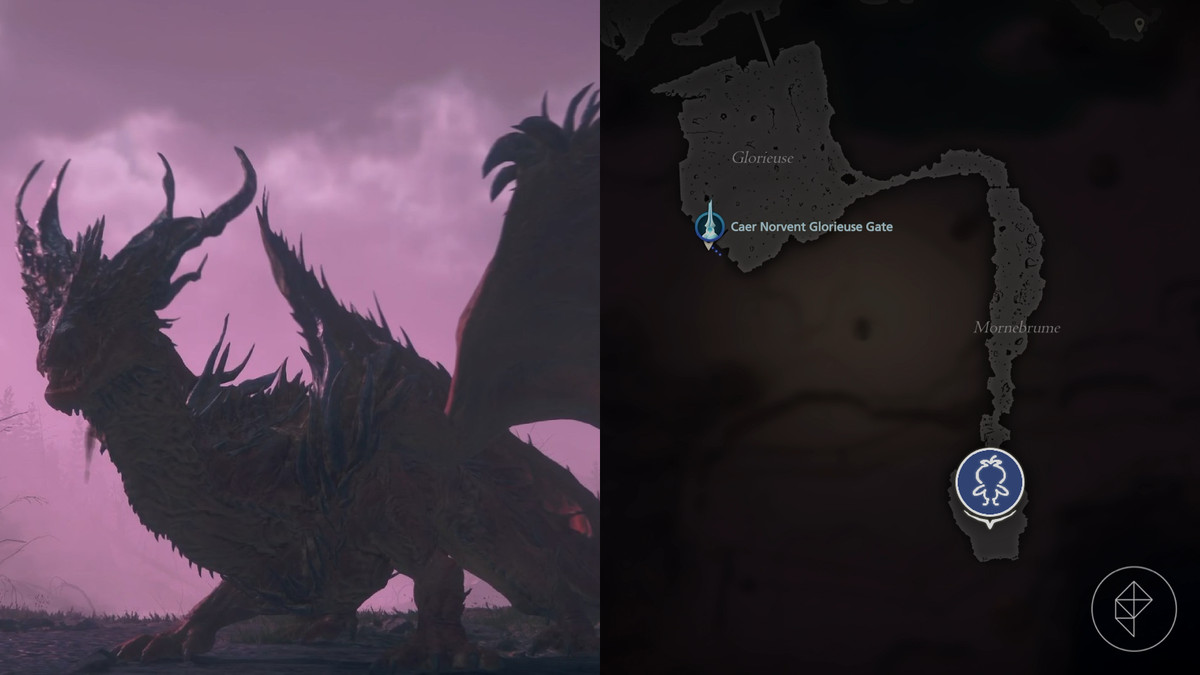 Ruin Reawakened hunt location on the map of Sanbreque in Final Fantasy 16.