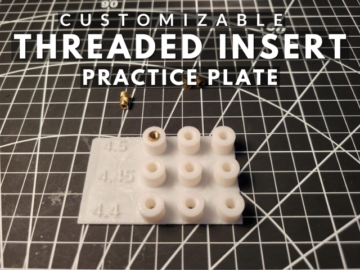 Placa de práctica de inserción roscada personalizable #3DThursday #3DPrinting