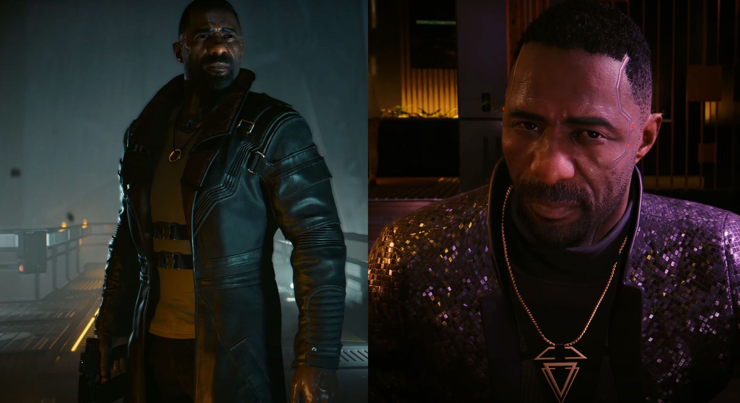 Idris Elba ist eine interessante Besatzung, weil er viele Rollen spielen kann: Der harte Haudegen, der einsame Wolf in Luther. Aber auch den Charme eines James Bond versprühen kann, was wir hier in dieser Szene sehen. Mit ihm kann CD Projekt viel variieren. 