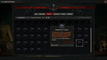 Como obter Apsect de Edgemaster em Diablo 4