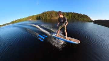 Hydroplaning Boat Skims Over Water