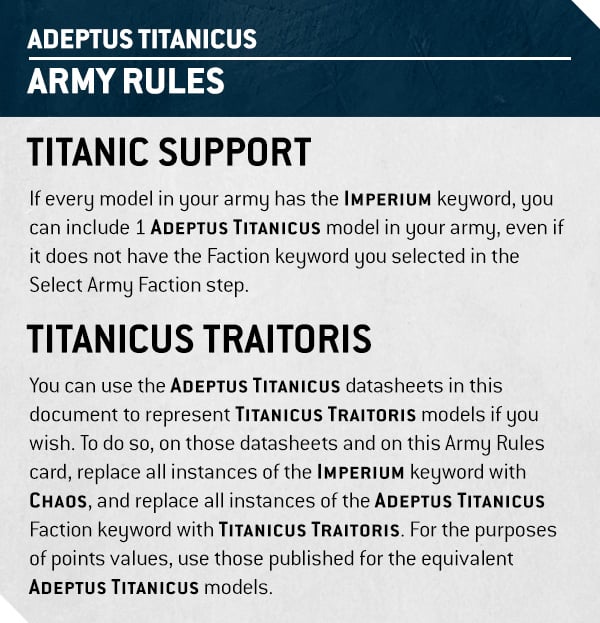 Warhammer 40k Titans Faction Focus
