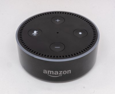 An Amazon Echo Dot device