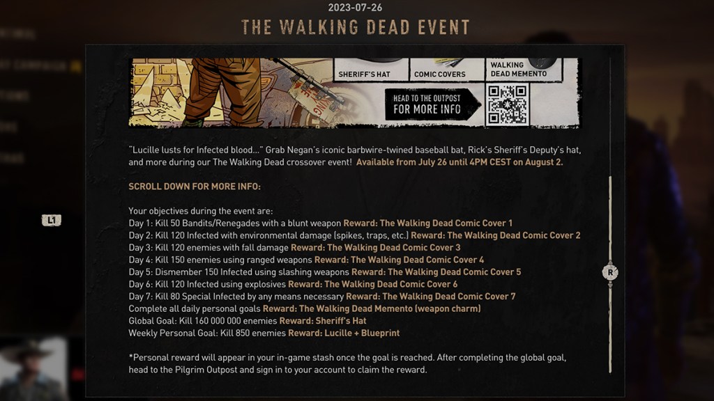 Починається подія The Walking Dead Dying Light 2, містить кілька косметичних засобів TWD – PlayStation LifeStyle