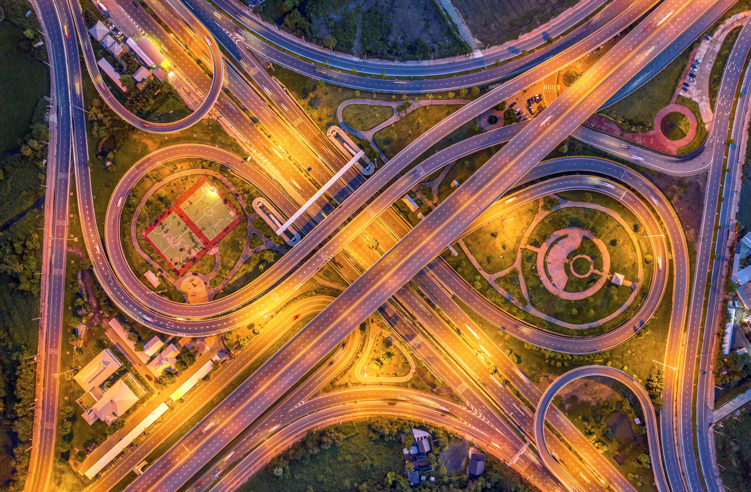 Bangkok Outer Ring Road - representative visual of AI, neural networks and connections