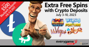 Everygame Poker ofrece 20 giros gratis adicionales con depósitos en criptomonedas del 3 al 10 de julio