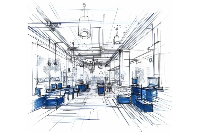 HeyManifesto interior store design blue prints line drawing on 86318c30-3d15-428e-ae38-ecd94b2517e0