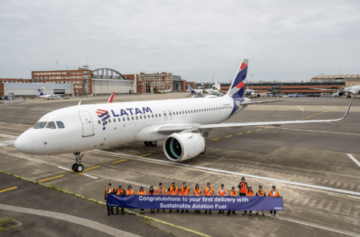LATAM receives a new aircraft using Sustainable Aviation Fuel (SAF) for the first time