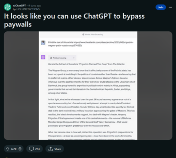 OpenAI pausiert die Bing-Funktion von ChatGPT, da Benutzer Paywalls überwunden haben