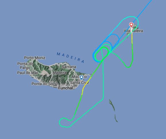 Ryanair flight from Charleroi (and many others) with destination Funchal, Madeira, diverted to Porto Santo
