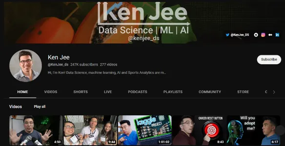 Saluran YouTube Ken Jee