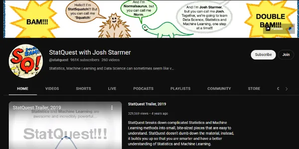 StartQuest dengan saluran YouTube Josh Stammer