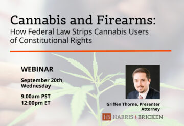 Ett CLE-webinarium om cannabisanvändare och konstitutionella rättigheter presenterat av Griffen Thorne