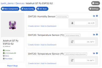 Το Adafruit.io WipperSnapper προσθέτει υποστήριξη χωρίς κώδικα για τον αισθητήρα θερμοκρασίας και υγρασίας