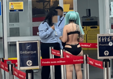 Lo scontro di cosplay dell'influencer brasiliano Kine-Chan all'aeroporto brasiliano