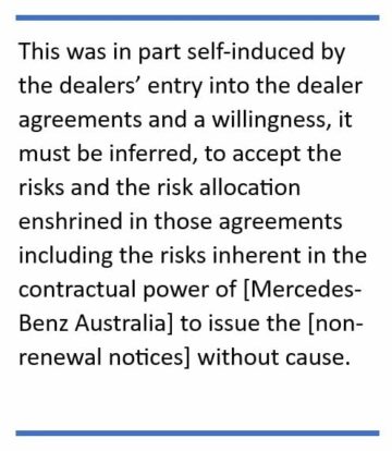 Các đại lý thua kiện bồi thường đại lý đối với Mercedes-Benz ở Úc