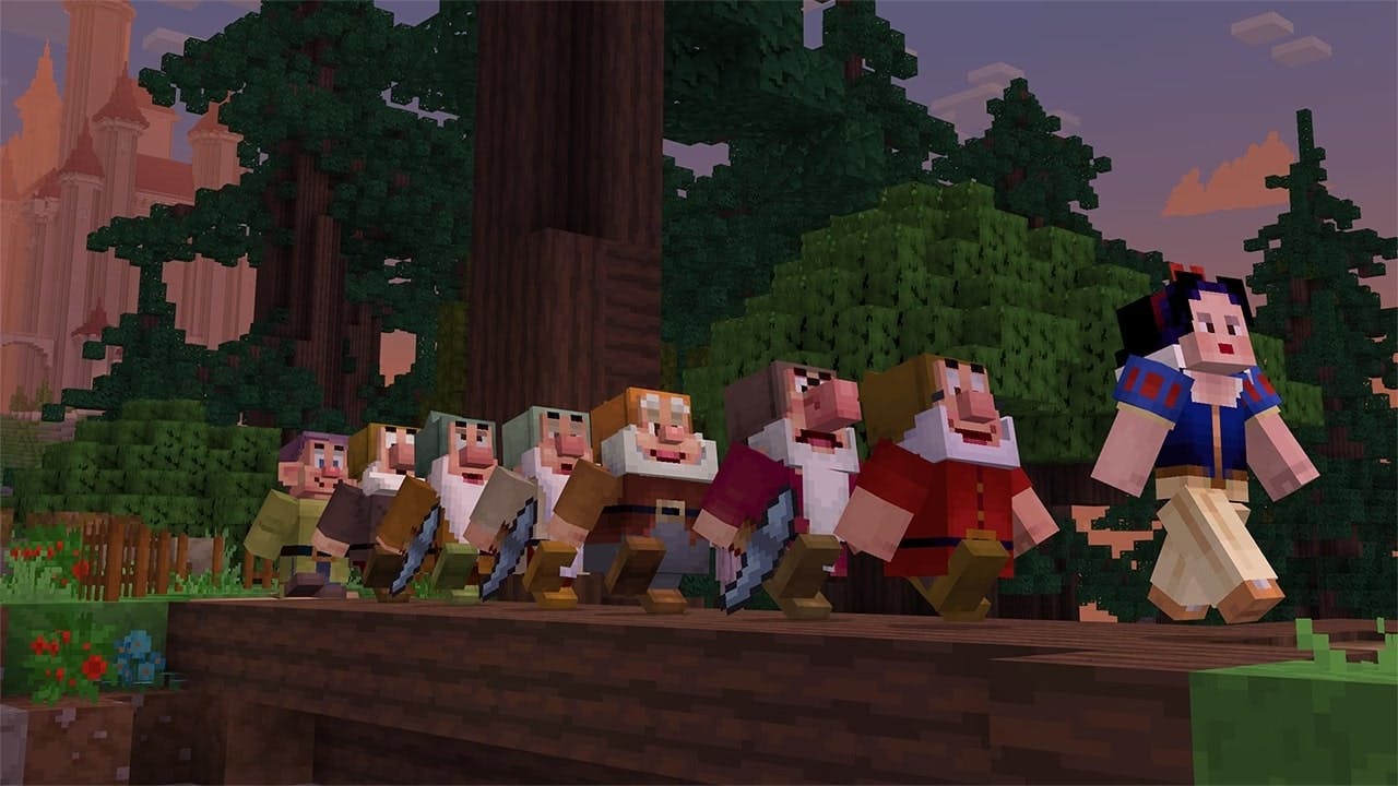 Visit Snow White in the Minecraft x Disney Worlds of Adventure DLC. 