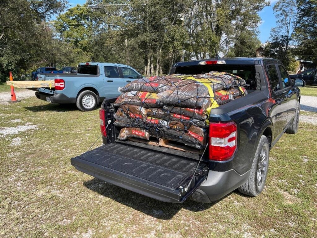 2022 Ford Maverick - cargo bed loaded up
