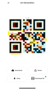 Final QR code along with options to download and share