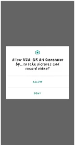 V2A QR Code app seeking permission