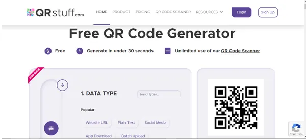 Welcome page by QR stuff