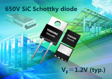 Toshiba lança diodos de barreira Schottky SiC 650V com tensão direta de 1.2V