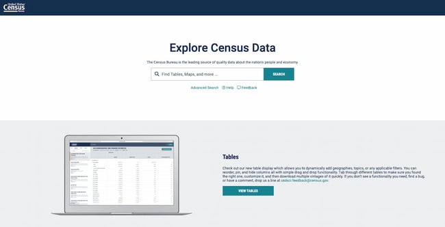 Census Bureau markedsundersøkelsesverktøy