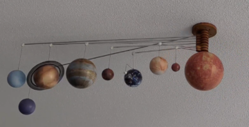Ceiling-Mounted Orrery Is An Excercise In Simplicity